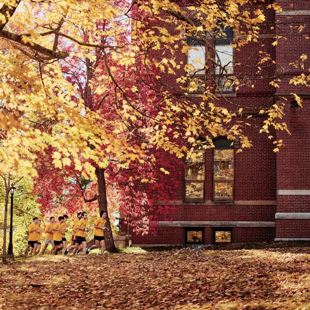 USM's cross country team out for a run on Gorham campus