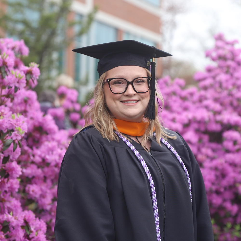A student from the MSN in Nursing Education program who just received their degree from USM.