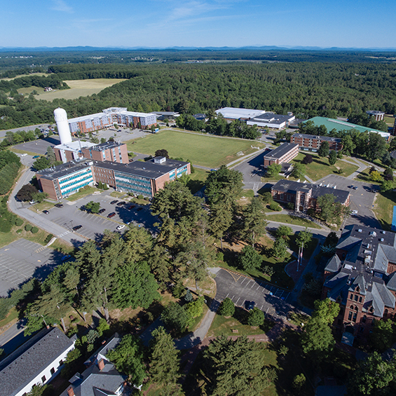 An aerial view of the University of Southern Maine Gorham campus.