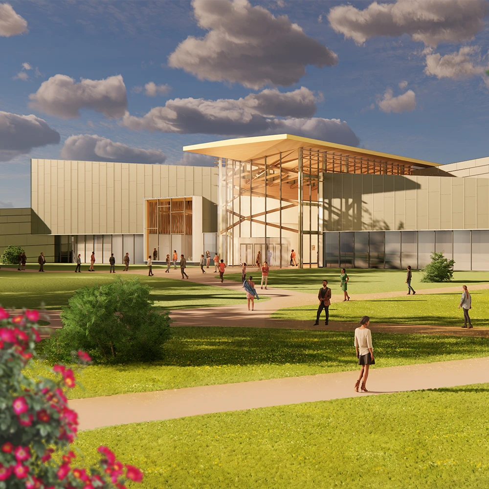 A rendering of the future Crewe Center for the Arts.