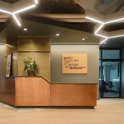 A view of the front sign of the Dubyok Center. 