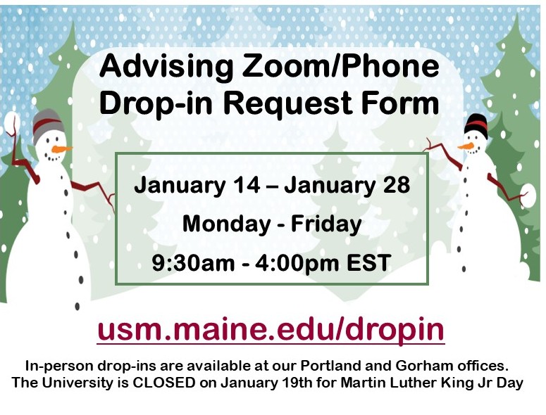 Click on the picture of 2 snowmen to to to the drop in sign up sheet