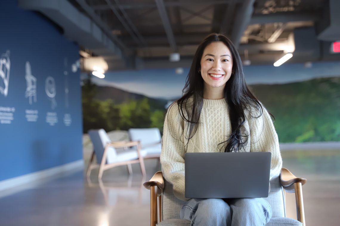 Mandy Ho in a workspace at L.L.Bean