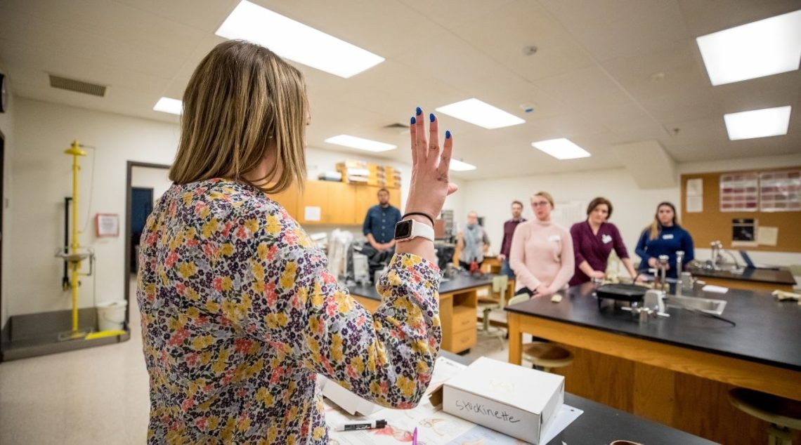Occupational Therapy professor teaching students in classroom.