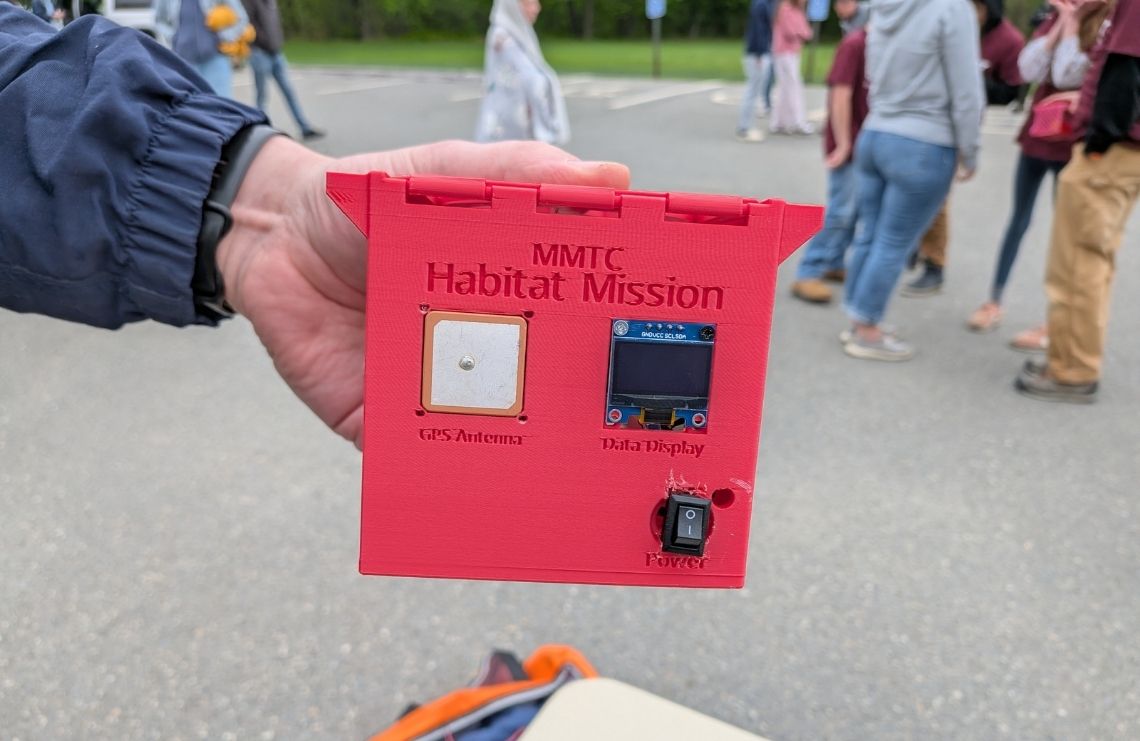 Deering High School's 2026 cubesat habitat for keeping crickets alive on the edge of space.