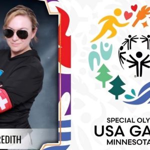 Meredith Madden commemorative Special Olympics trading card.