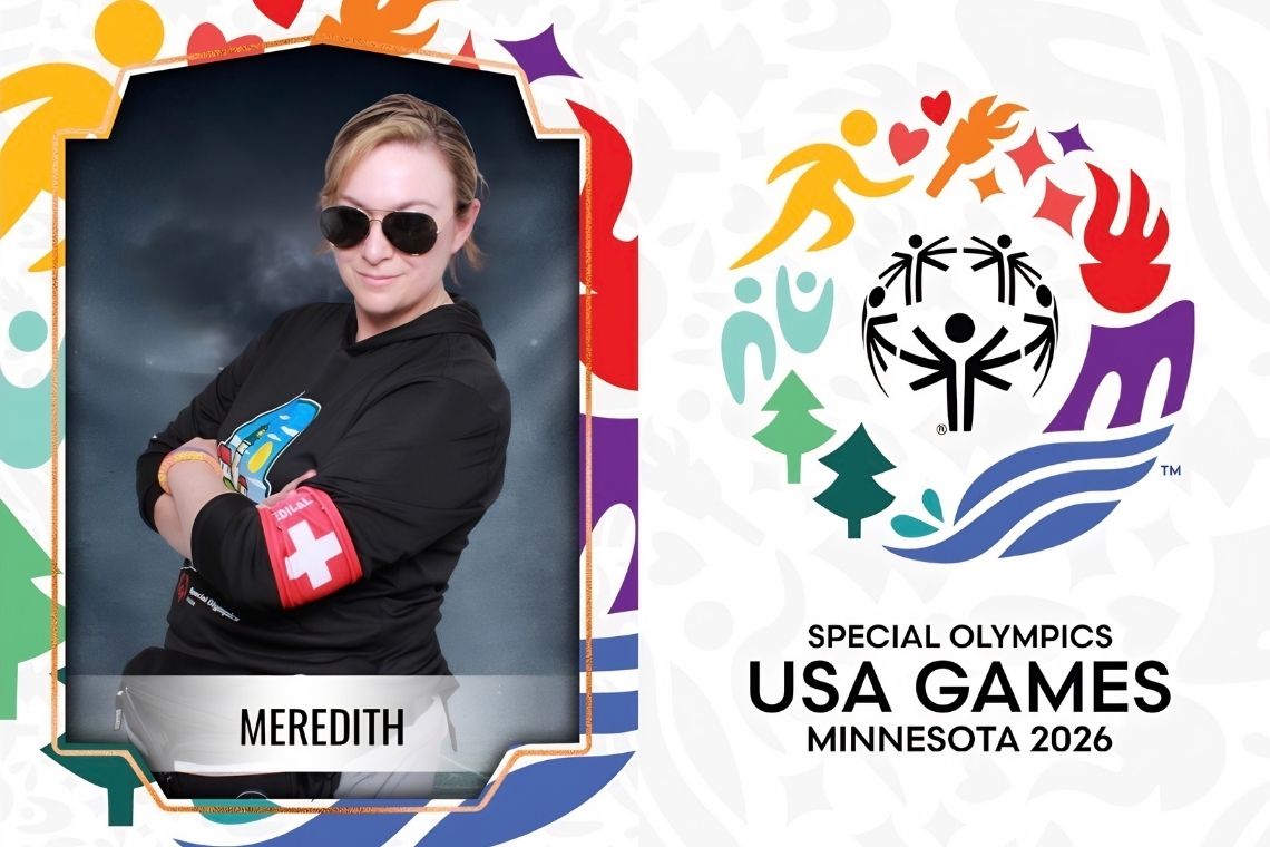 Meredith Madden commemorative Special Olympics trading card.