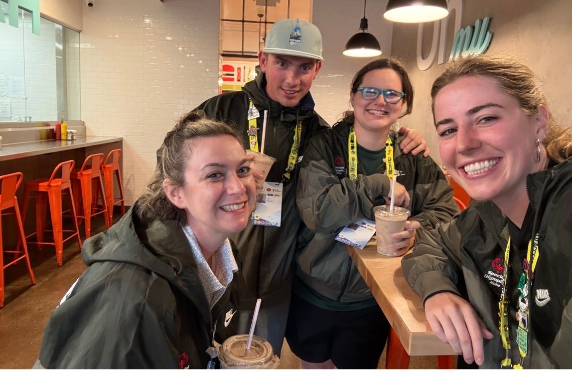 Diplomatic milkshakes with various teams at the US Special Olympics.