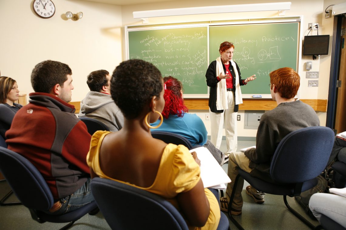 Students taking a class in person.