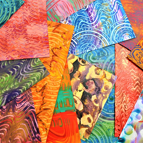 Examples of Paste Paper by Cynthia Ahlstrin