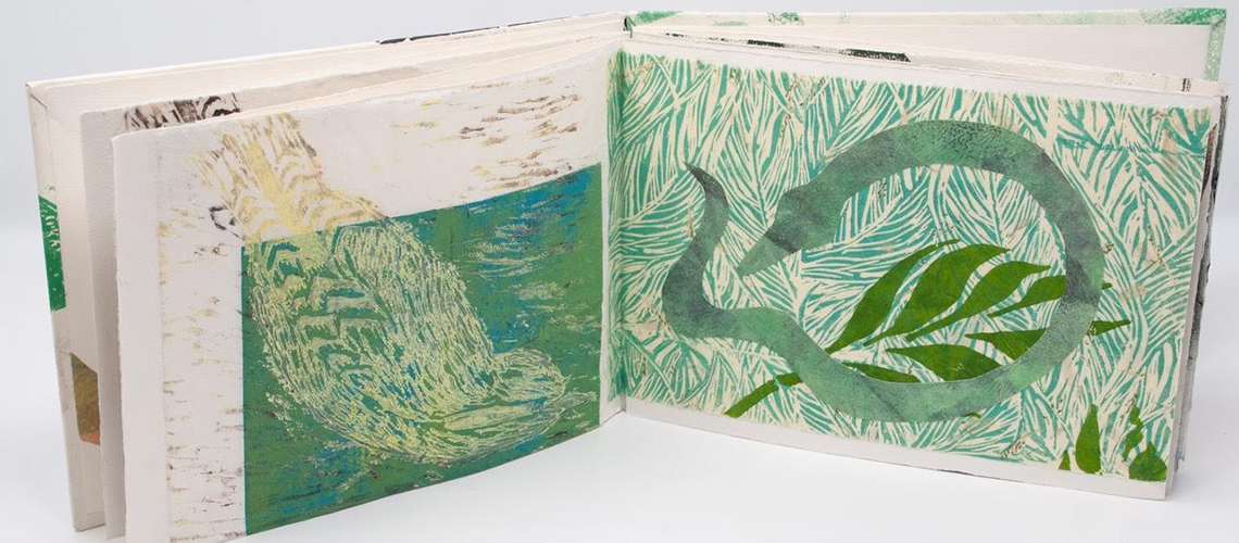 Artist's Book, Open, In the Grass, by Solange Kellerman
