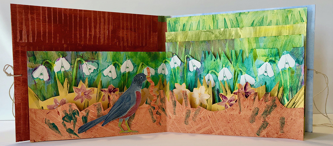 "Spring Border", Artist Book by Book Arts Student Pamela Hawkes
