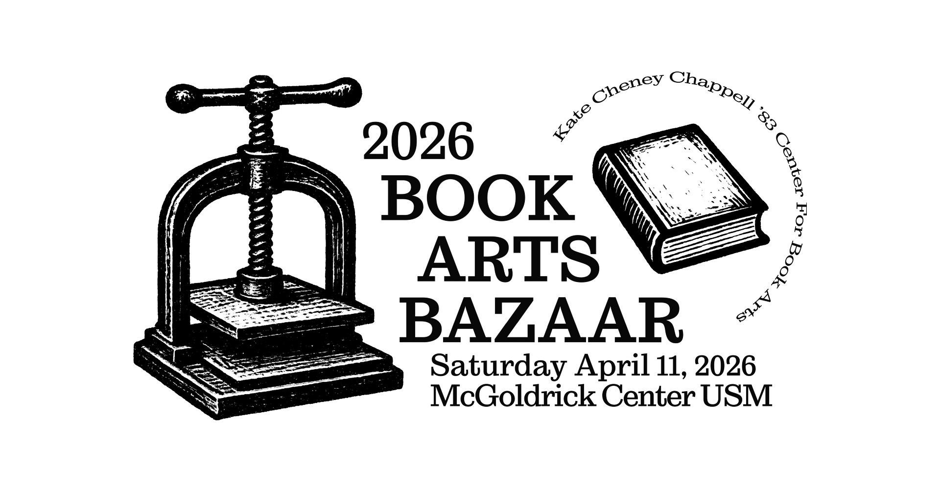 2026 Annual Book Arts Bazaar Banner