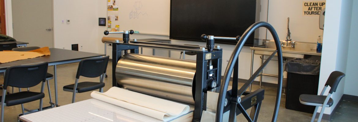 Photograph of the KCCCBA Book Arts Studio at the Crewe Center for the Arts.