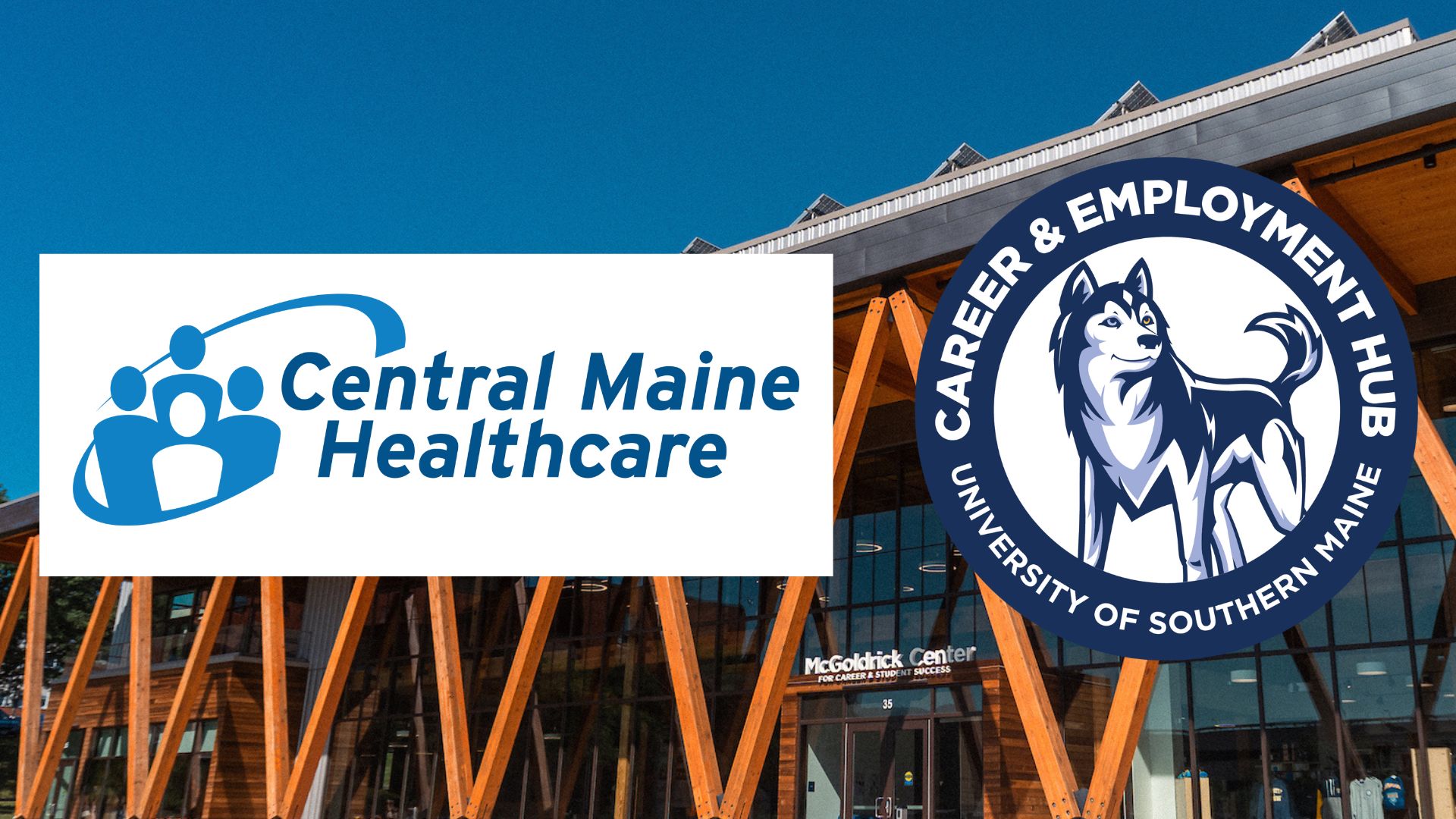 Logos for Central Maine Healthcare and the Career & Employment Hub