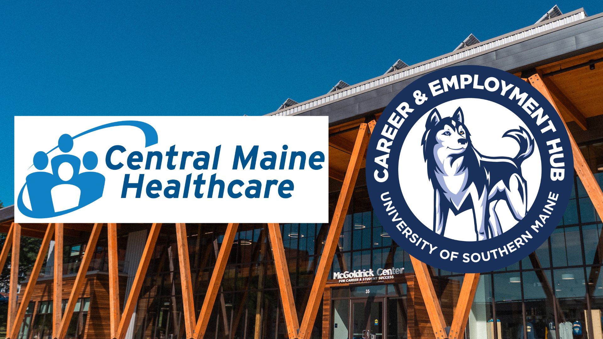Central Maine Healthcare logo and the Career & Employment Hub graphic