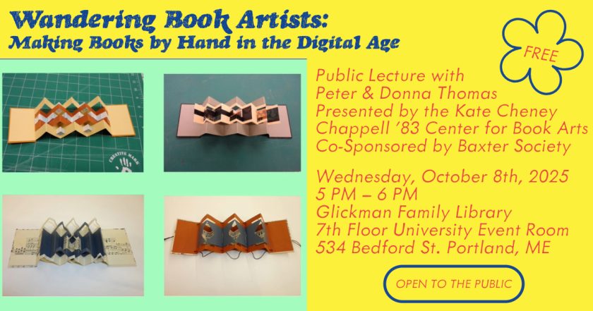 Wandering Book Artists: Making Books By Hand in the Digital age event flier