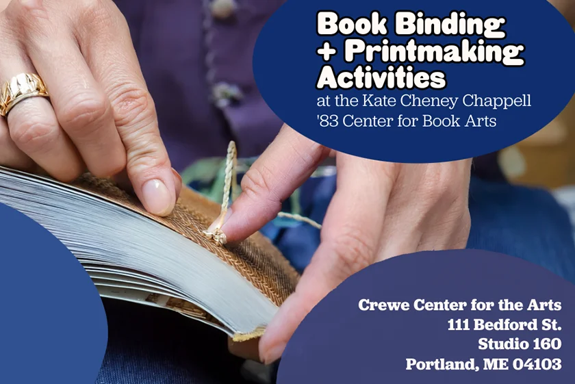 Attend Book Binding & Printmaking Activities at the Crewe Center on October 3, 2025.