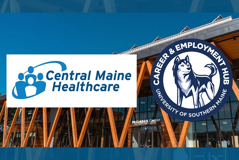 Central Maine Healthcare logo and the Career & Employment Hub graphic