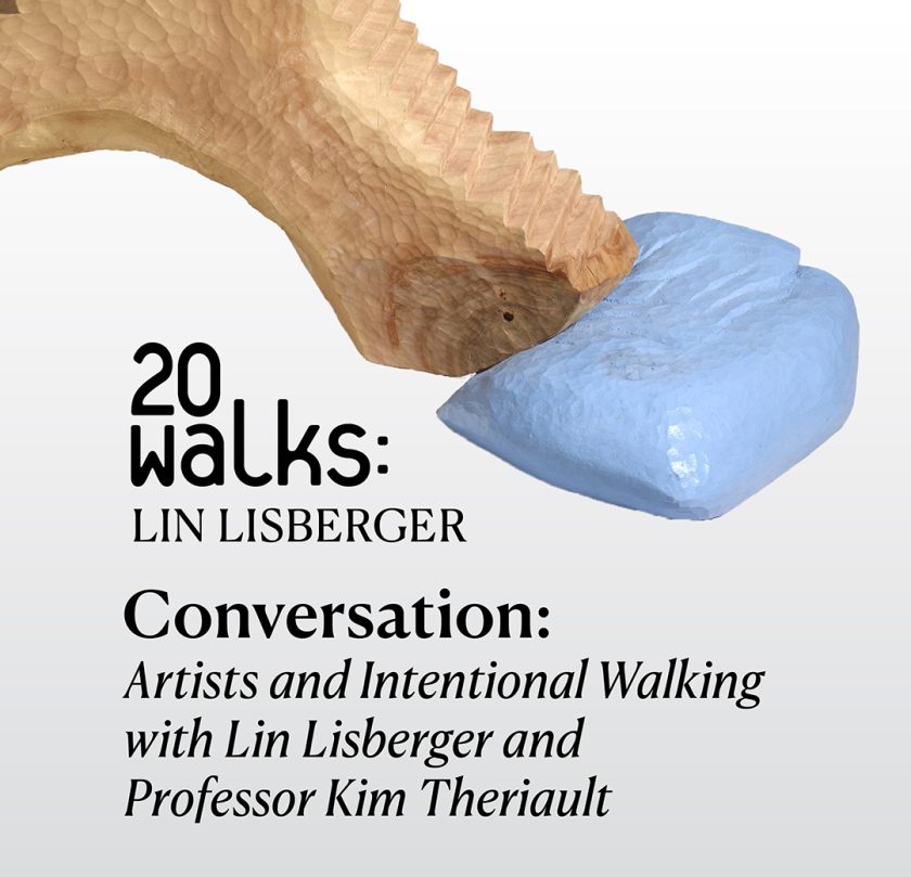 Artists and Intentional Walking conversation event graphic.