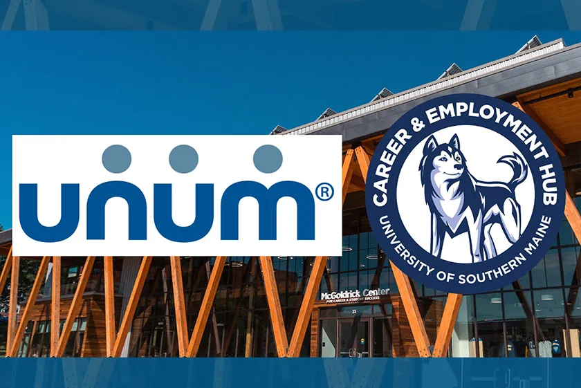 Unum logo and the Career & Employment Hub graphic