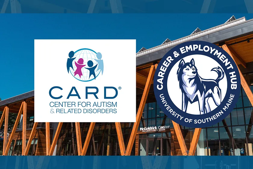 Center for Autism & Related Disorders (CARD) logo and the Career & Employment Hub graphic