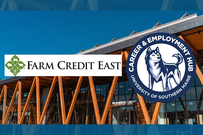 Farm Credit East logo and the Career & Employment Hub graphic