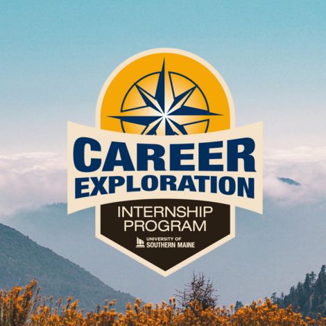 Career Exploration Internship Program with a mountain range background