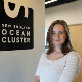 Sophomore Mackenzie Renner learns about operating a business in the Blue Economy during an internship with the New England Ocean Cluster.
