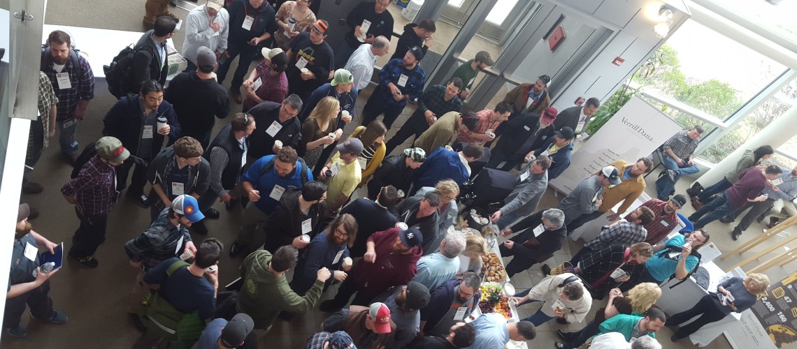 The Maine Beer Summit in the Abromson lobby.
