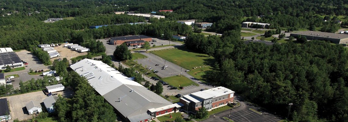 Aerial view of the Lewiston-Auburn Campus.
