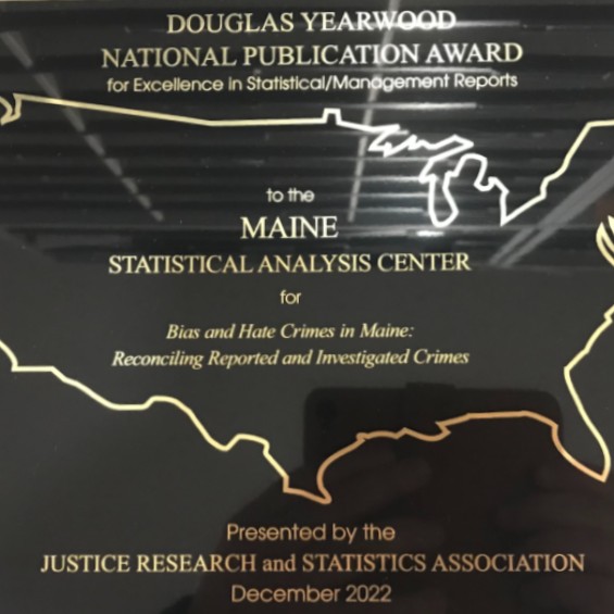 Maine Statistical Analysis Center Award