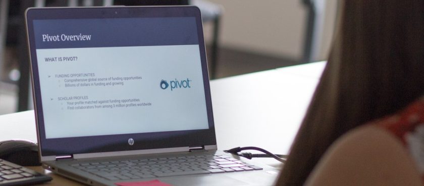 Open laptop showing the Pivot app