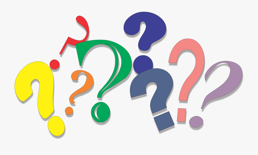 An assortment of different colored cartoon question marks.