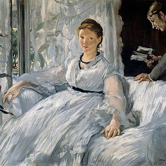 Painting by Edouard Manet, Reading, Oil on Canvas