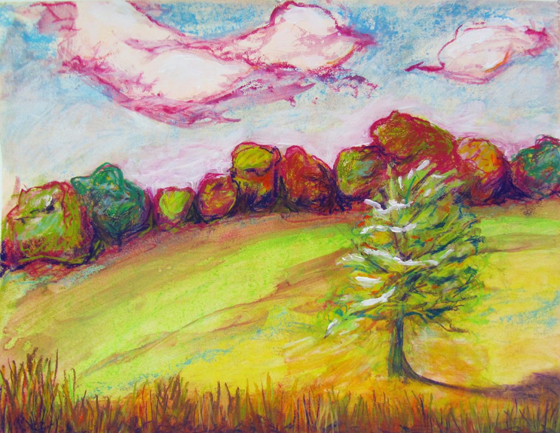 Experimental landscape painting by Lisa Elizabeth