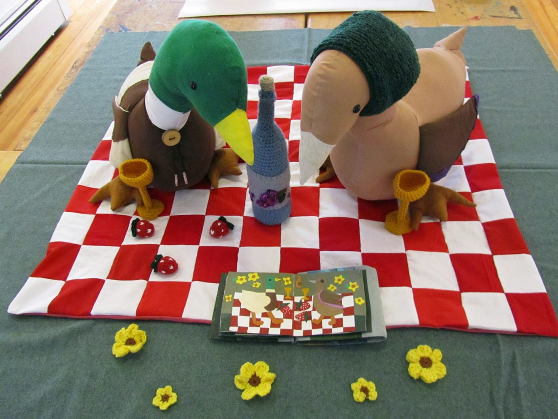 Soft Sculpture with Artist's Book by Emma Estes