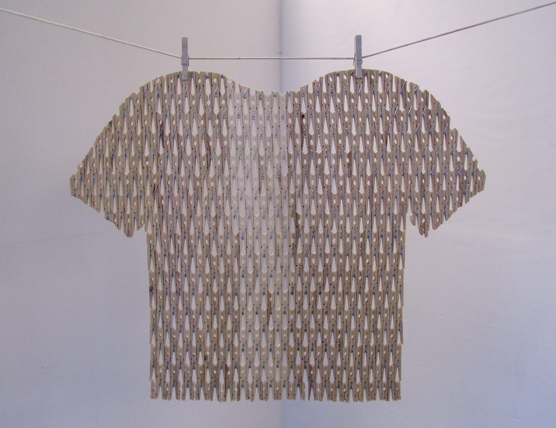 Clothespin sculpture by Owen Lynch