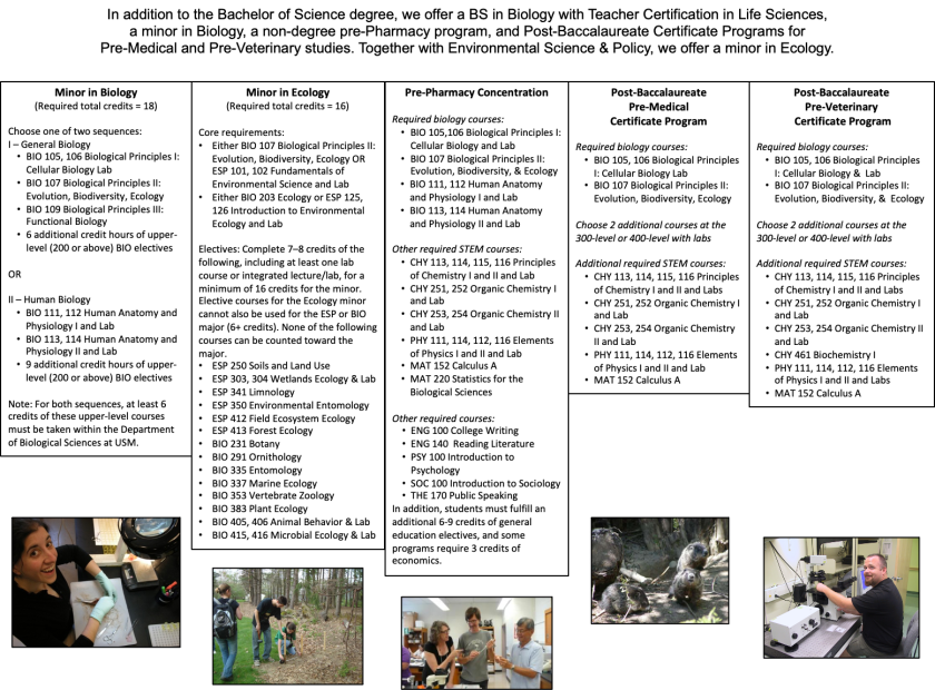 Overview of Biology Programs Department of Biological Sciences