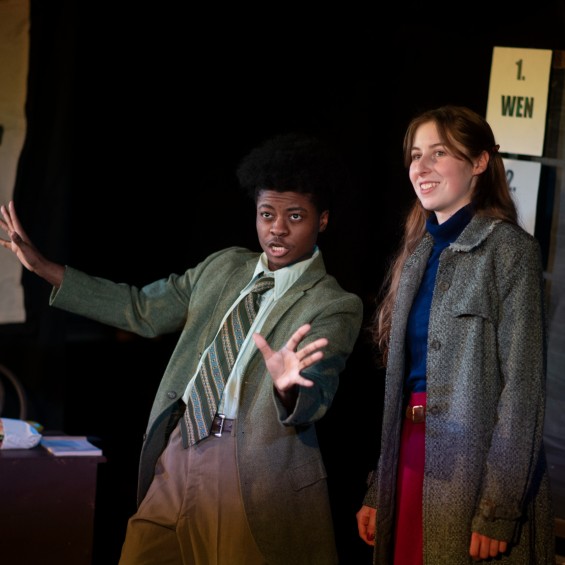 Two actors on stage
