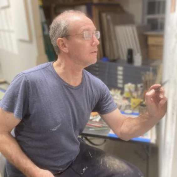 2026 Artist-in-Residence Peter Bruun in his studio