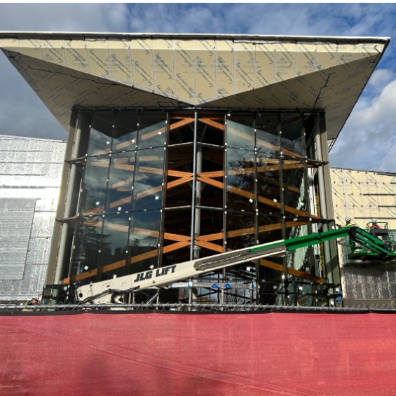 Crewe Center entry under construction