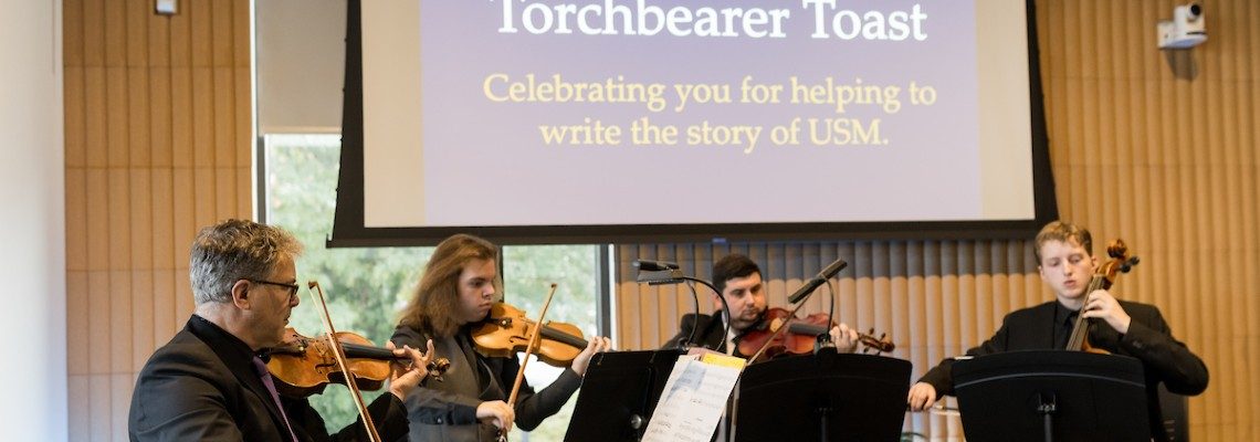 string quartet playing at 2024 Torchbearer Toast event