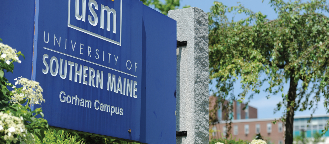 USM sign on Gorham campus