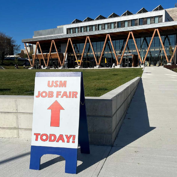 USM Job Fair sign
