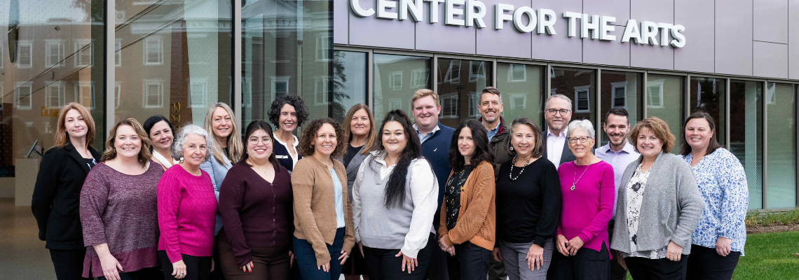 USM Foundation staff in front of Crewe Center for the Arts