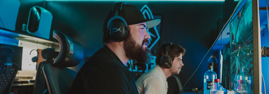 Esports gamers competing in the Collab: Esports Arena space