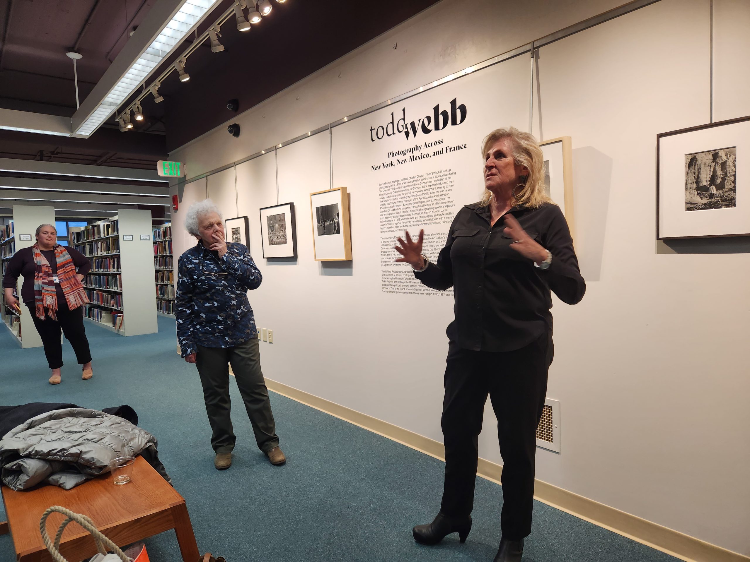 Lecture and Installation view, "Todd Webb: Photography Across New York, New Mexico, and France." University of Southern Maine Glickman Library, 2023.