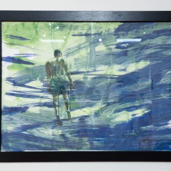 Danna Wiggins, "Underwater," 2023. Acrylic paint, prisma pencil, 20 x 26 in.
