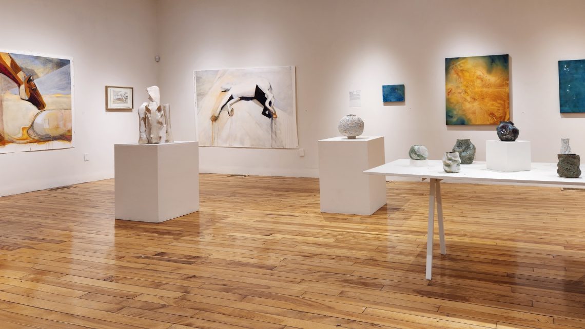 University of Southern Maine Art Gallery, "2023 Bachelor of Fine Arts and Bachelor of Arts Exhibition." Installation view. 
